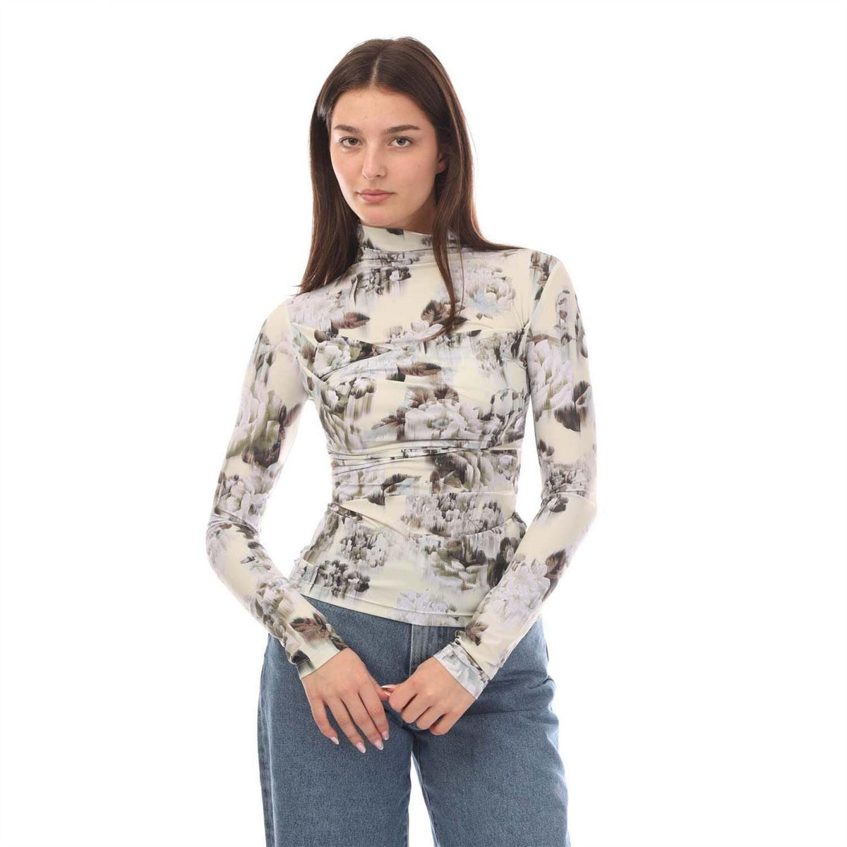 Grey - Lifestyle - Off White Womens-Ladies Chine Sec Skin Slim Top