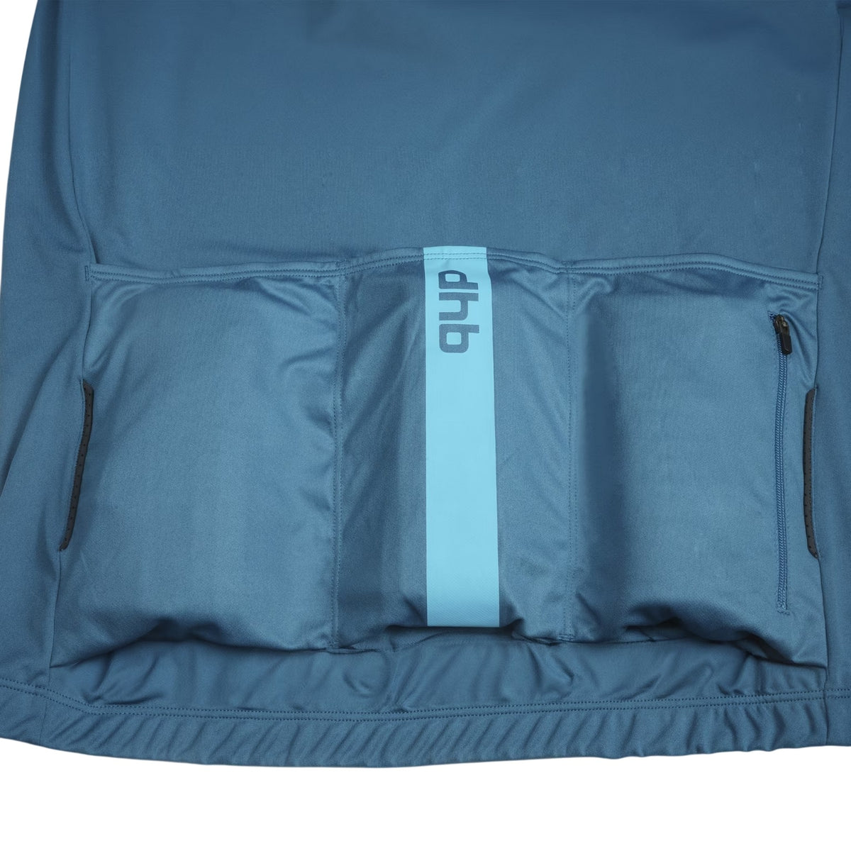 Ink Blue - Lifestyle - dhb Mens Blok Lightweight Long-Sleeved Cycling Jersey