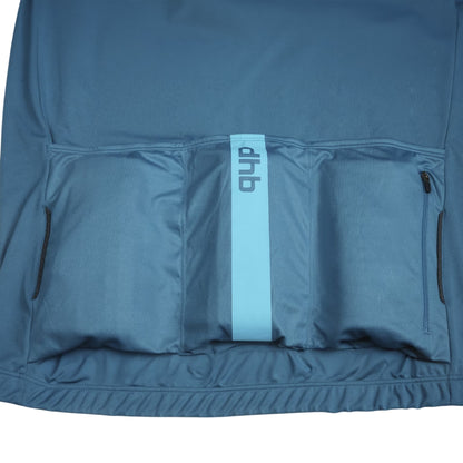 Ink Blue - Lifestyle - dhb Mens Blok Lightweight Long-Sleeved Cycling Jersey