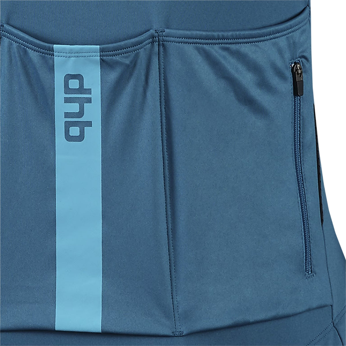 Ink Blue - Pack Shot - dhb Mens Blok Lightweight Long-Sleeved Cycling Jersey