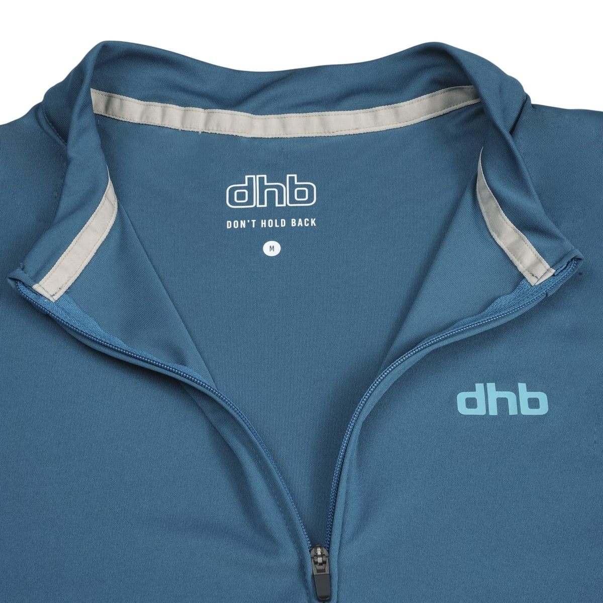 Ink Blue - Close up - dhb Mens Blok Lightweight Long-Sleeved Cycling Jersey