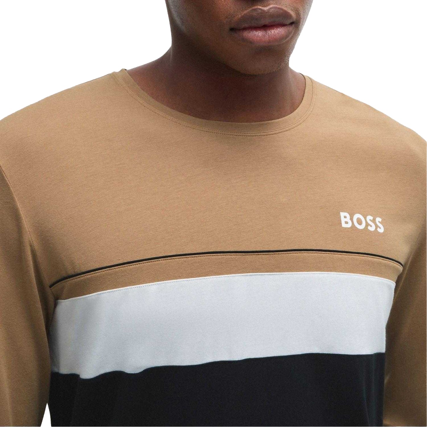 Black - Side - Hugo Boss Mens Logo Long-Sleeved T-Shirt