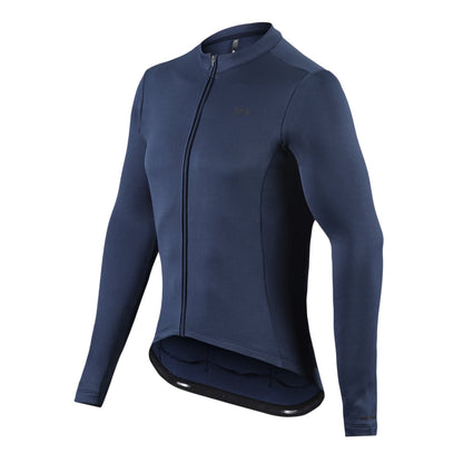Middle Blue - Side - dhb Mens Blok Thermal Long-Sleeved Cycling Jersey