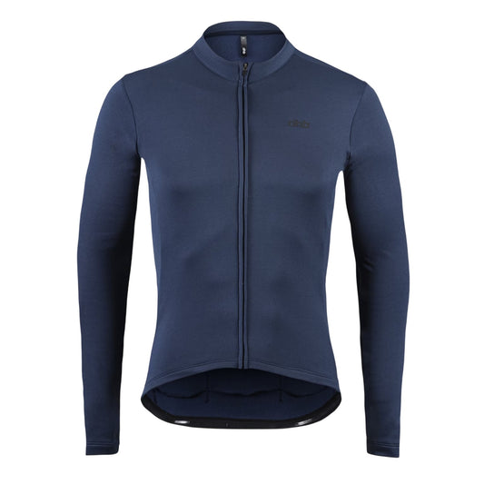 Middle Blue - Front - dhb Mens Blok Thermal Long-Sleeved Cycling Jersey