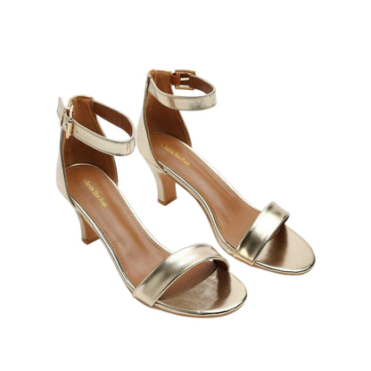 Gold - Side - Where´s That From Womens-Ladies Block Heel Sandals