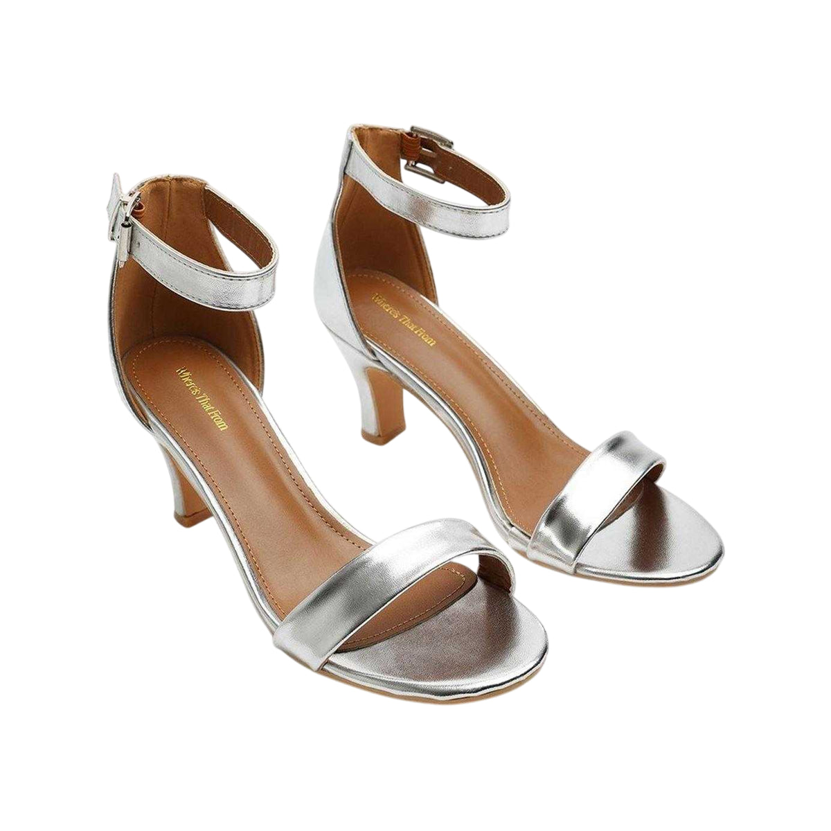 Silver - Side - Where´s That From Womens-Ladies Block Heel Sandals