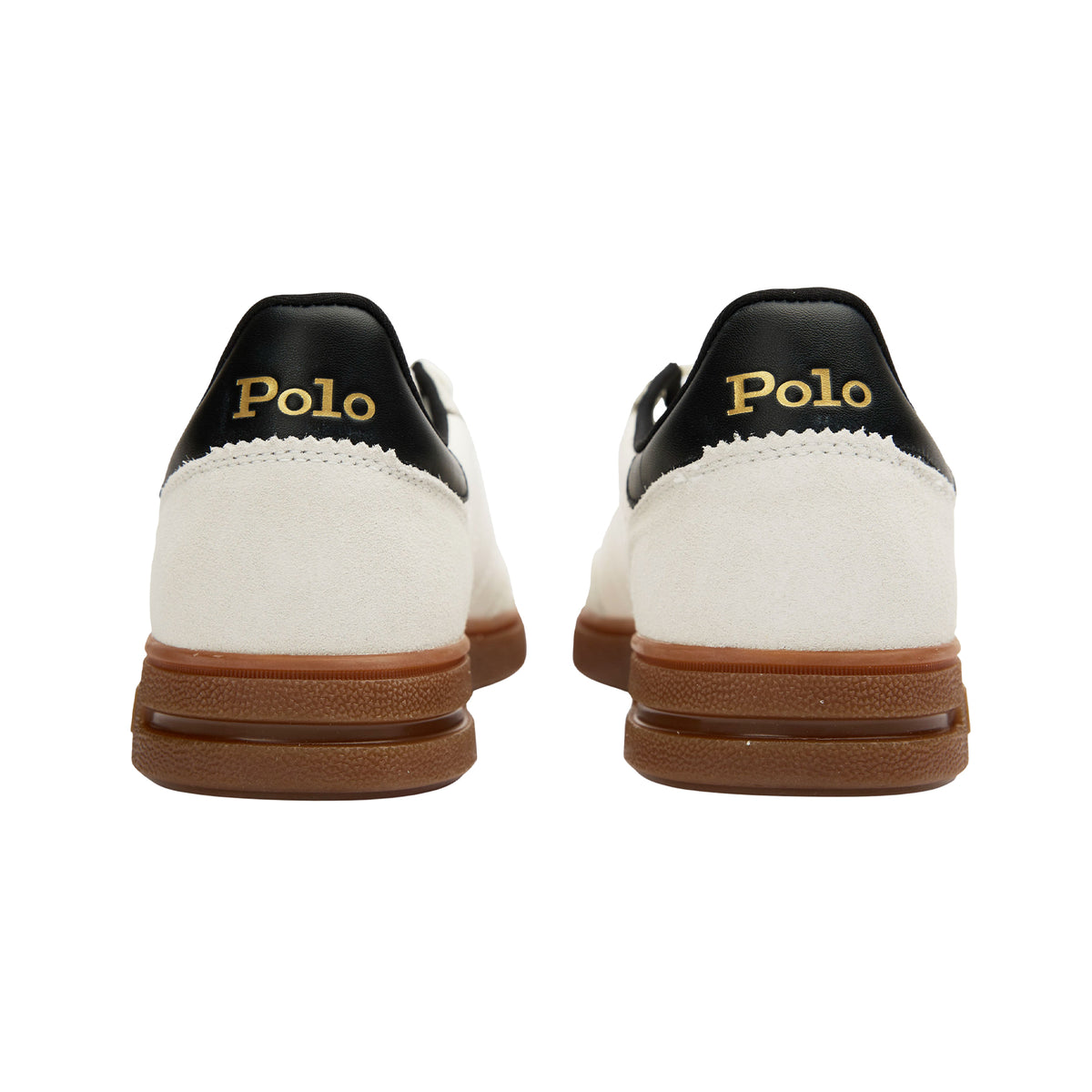 White-Black - Back - Ralph Lauren Mens Bedford Embroidered Logo Flat Trainers