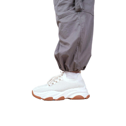 Beige - Lifestyle - Where´s That From Womens-Ladies Mesh Lace Up Knitted Trainers