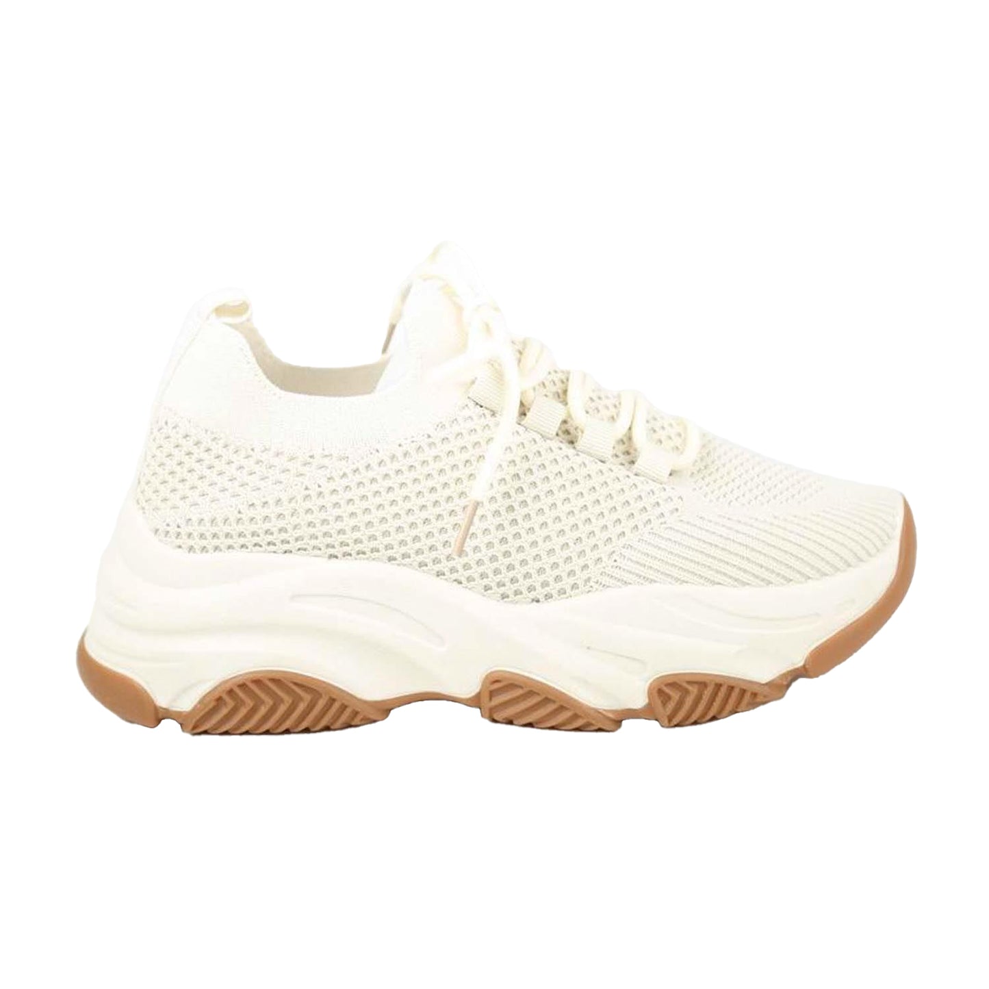 Beige - Front - Where´s That From Womens-Ladies Mesh Lace Up Knitted Trainers