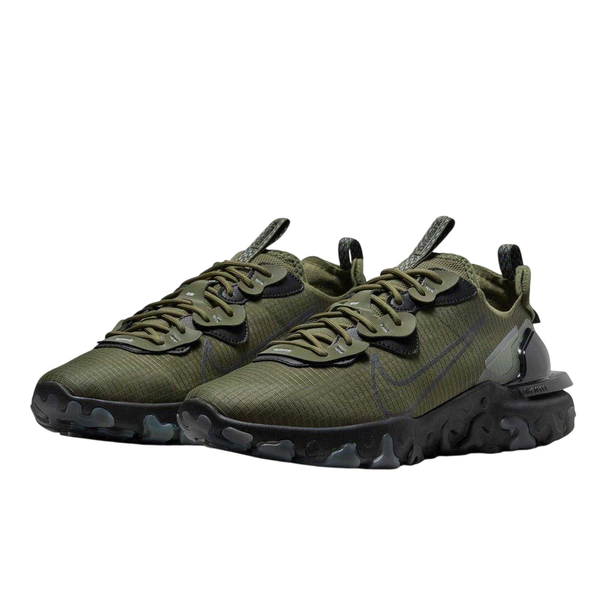 Olive-Black - Pack Shot - Nike Mens Vision Layered Cushioned Trainers