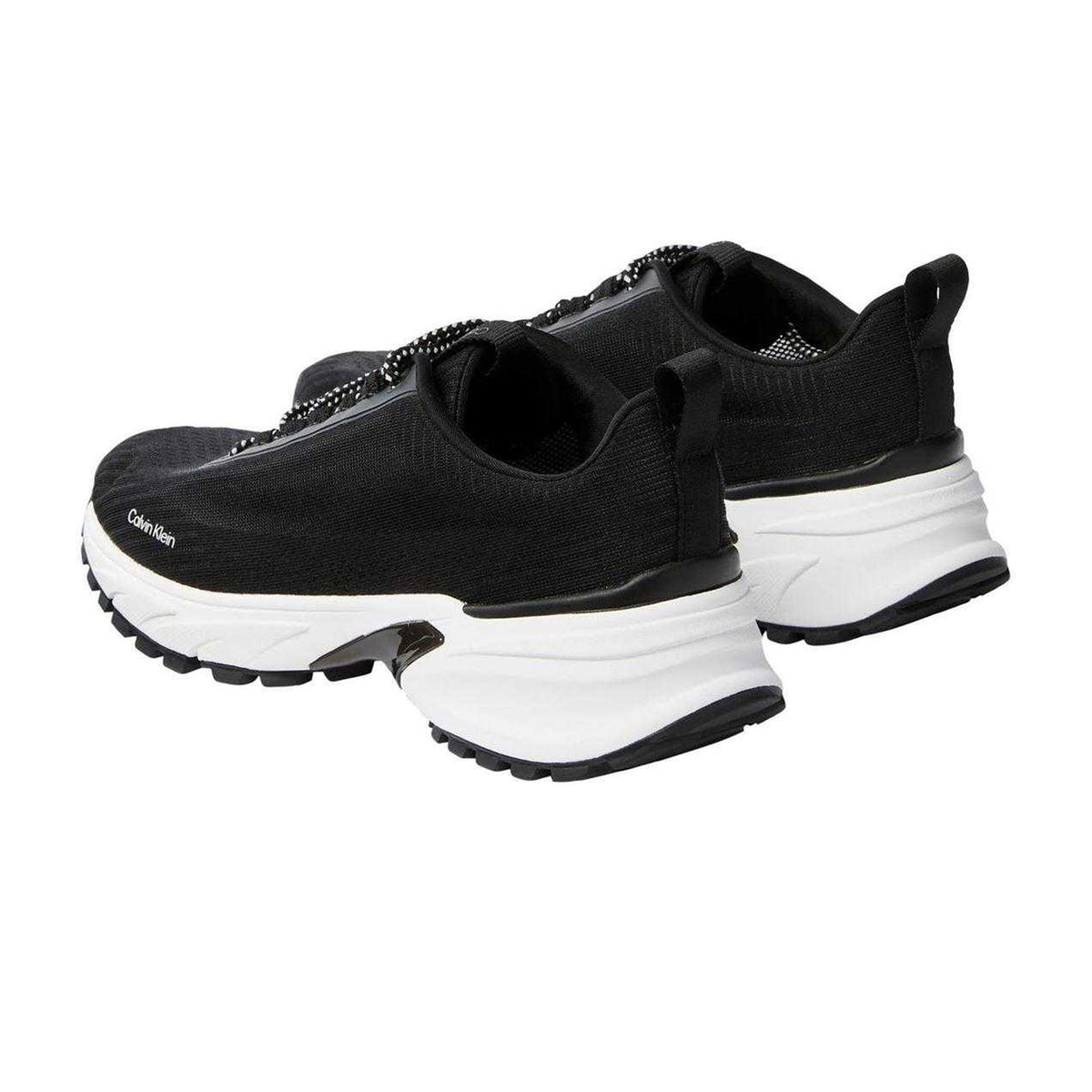 Black - Back - Calvin Klein Mens Logo Knitted Low Cut Hiking Trainers
