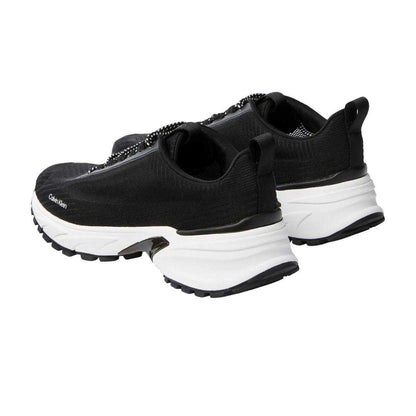 Black - Back - Calvin Klein Mens Logo Knitted Low Cut Hiking Trainers