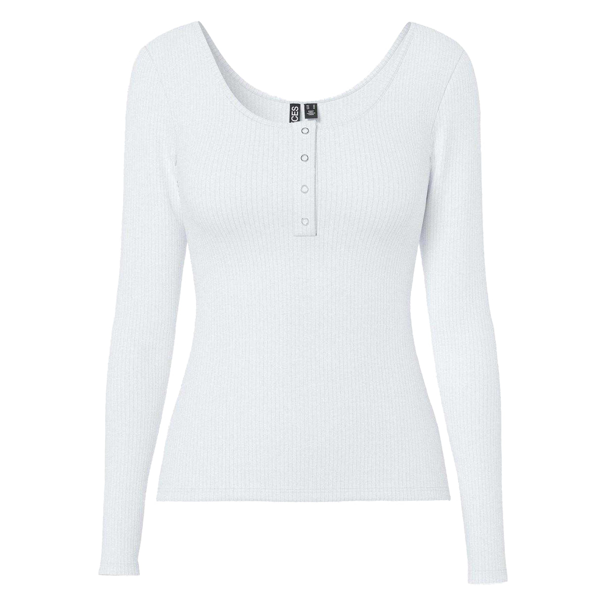 Bright White - Front - Pieces Womens-Ladies Ribbed Top