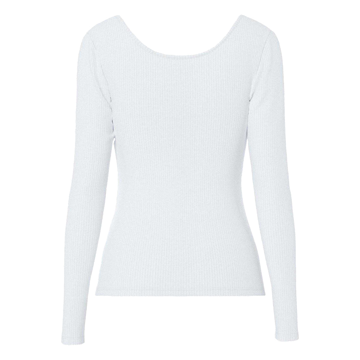Bright White - Back - Pieces Womens-Ladies Ribbed Top