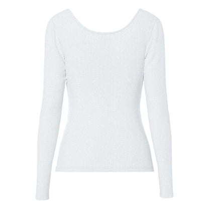 Bright White - Back - Pieces Womens-Ladies Ribbed Top