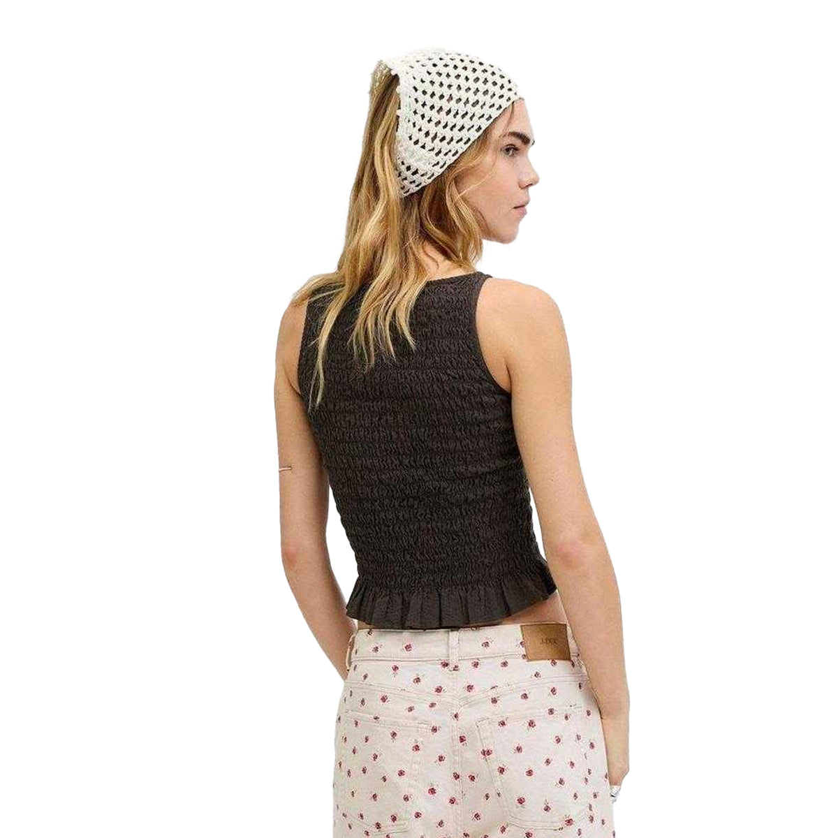 Black - Pack Shot - JJXX Womens-Ladies Peplum Smock Top