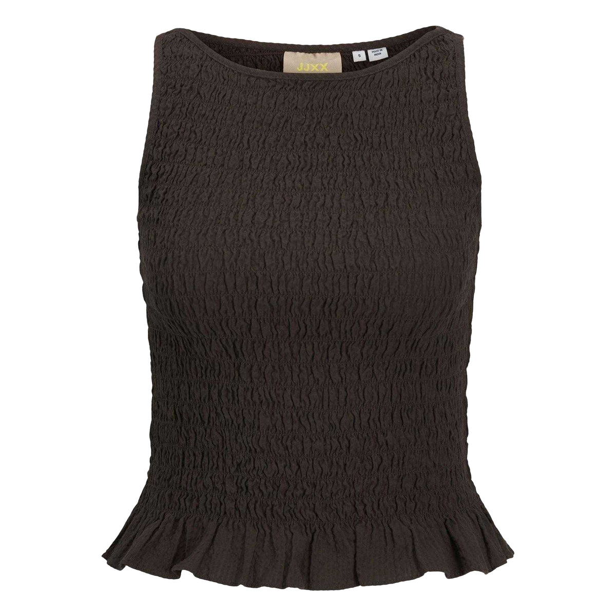 Black - Front - JJXX Womens-Ladies Peplum Smock Top
