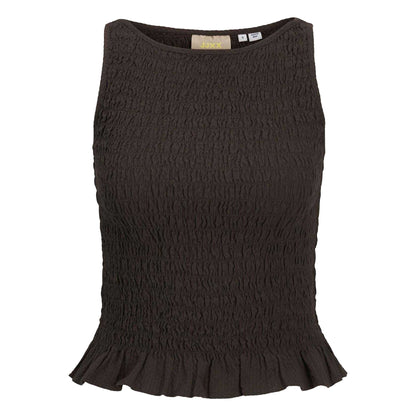 Black - Front - JJXX Womens-Ladies Peplum Smock Top