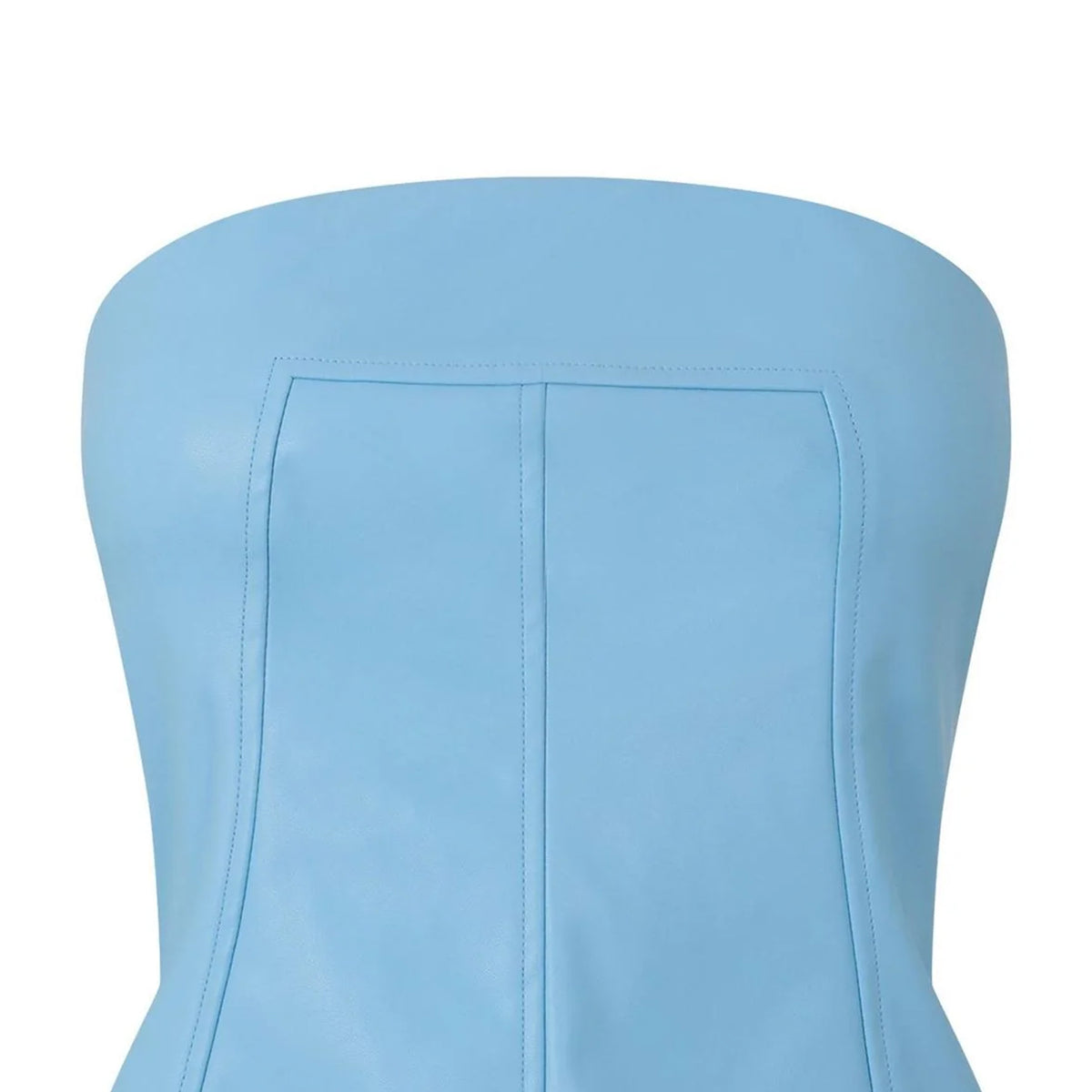 Blue - Side - AmyLynn Womens-Ladies Metallic Corset Top