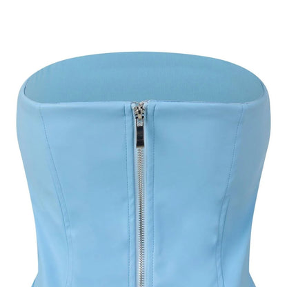 Blue - Lifestyle - AmyLynn Womens-Ladies Metallic Corset Top