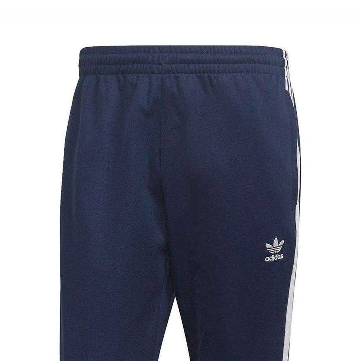 Navy - Side - Adidas Mens Side Stripe Regular Athletic Trousers