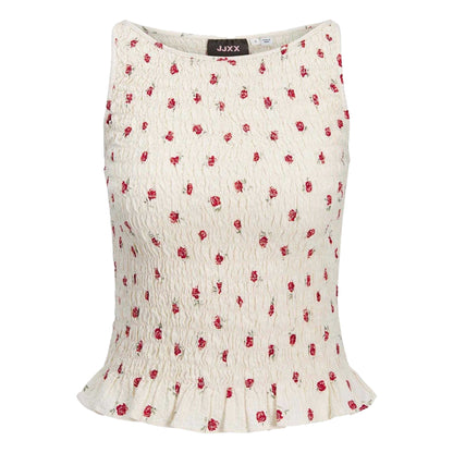 Vanilla Ice - Front - JJXX Womens-Ladies Rose Peplum Tank Top