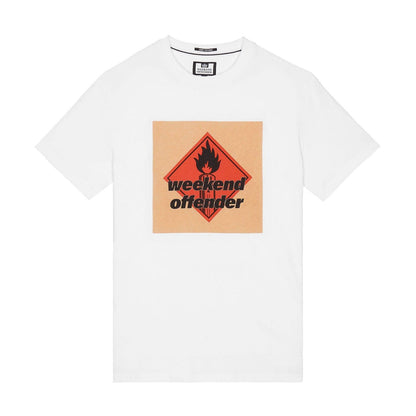 White - Front - Weekend Offender Mens Blue Lines Massive Attack T-Shirt