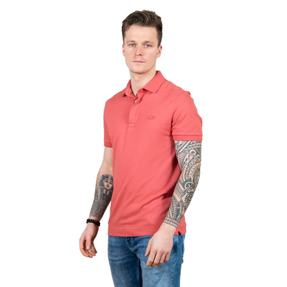 Red - Side - Lacoste Mens Paris Pique Regular Polo Shirt