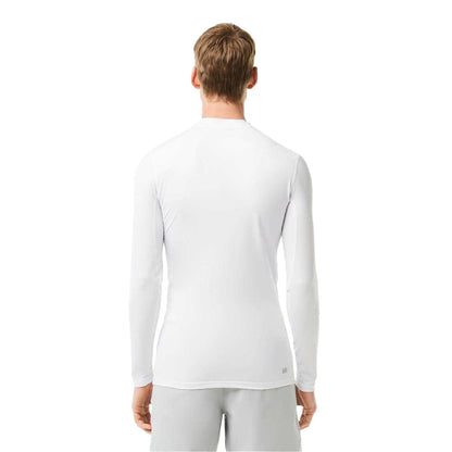 White - Back - Lacoste Mens Ultra Dry Long-Sleeved Sports T-Shirt