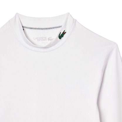 White - Side - Lacoste Mens Ultra Dry Long-Sleeved Sports T-Shirt
