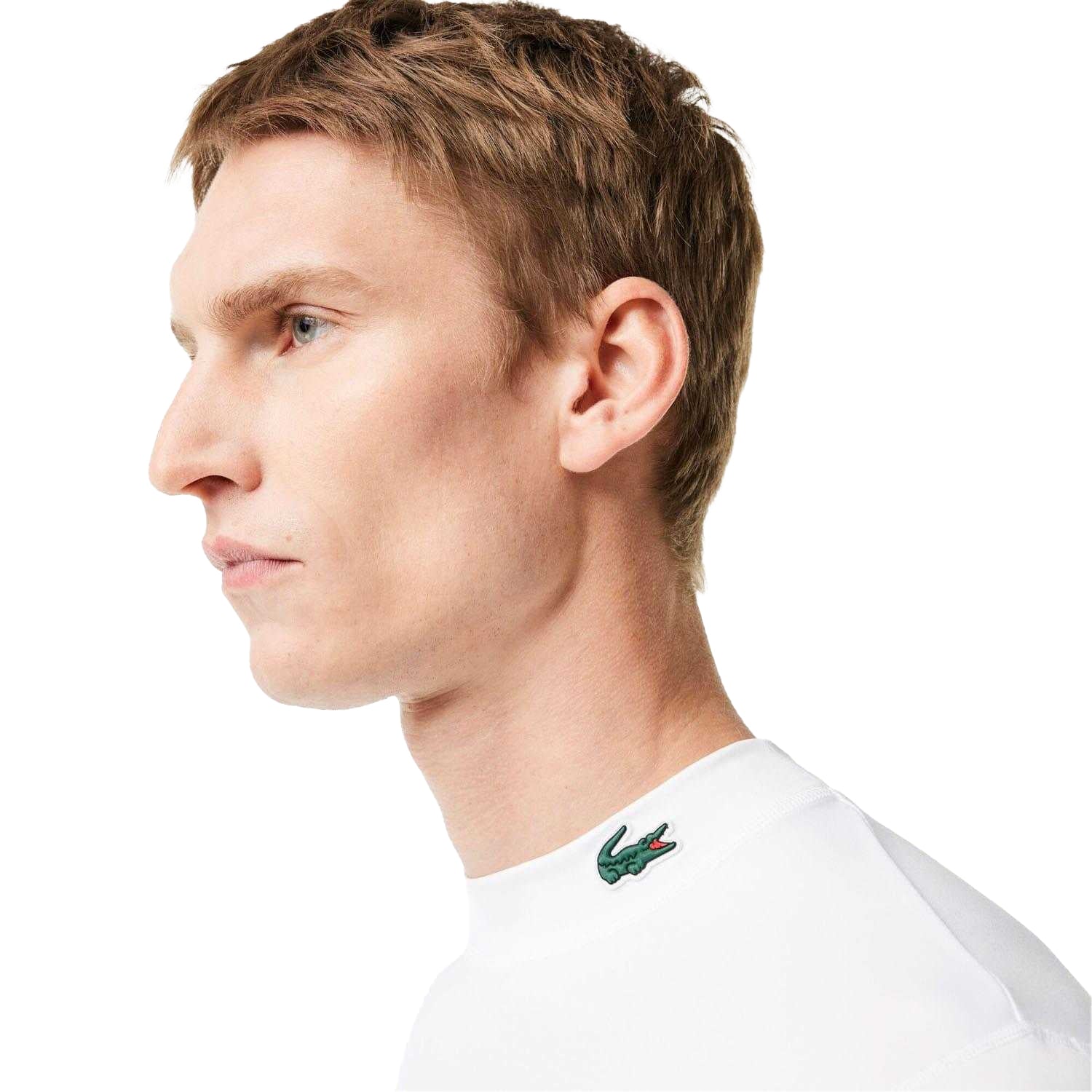 White - Lifestyle - Lacoste Mens Ultra Dry Long-Sleeved Sports T-Shirt