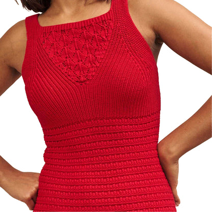 Red - Side - Nobody´s Child Womens-Ladies Mock Crochet Mini Dress