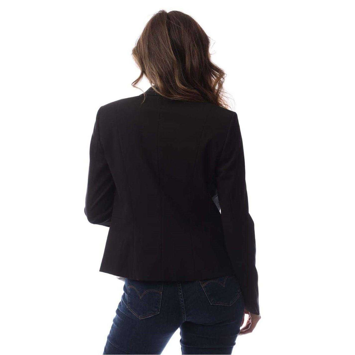 Black - Back - Boss Womens-Ladies Jaru Lapel Collar Blazer