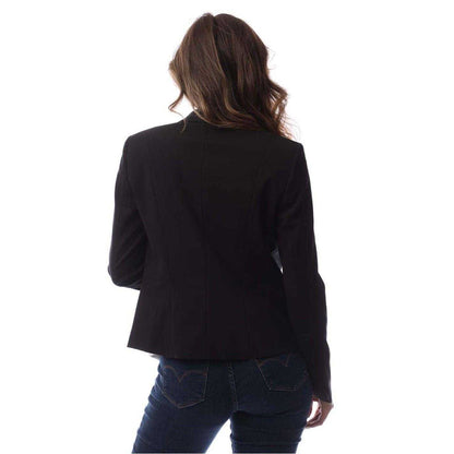 Black - Back - Boss Womens-Ladies Jaru Lapel Collar Blazer