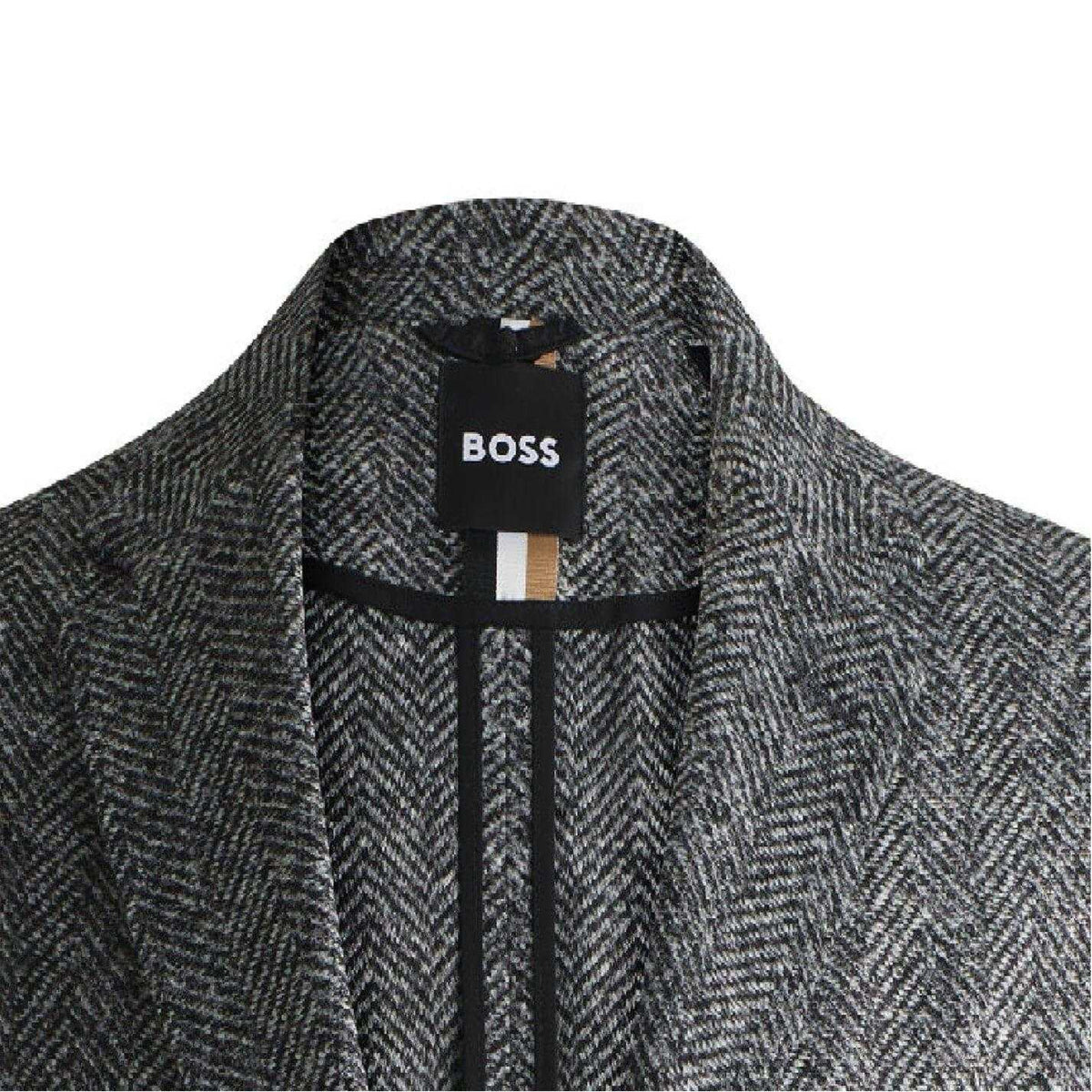 Silver Print - Lifestyle - Boss Mens Herringbone Lapel Collar Blazer