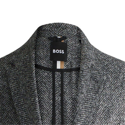 Silver Print - Lifestyle - Boss Mens Herringbone Lapel Collar Blazer