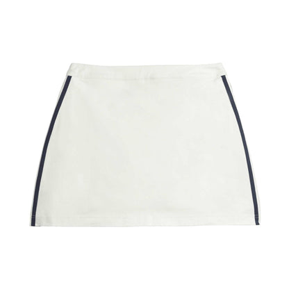 White - Back - Adidas Womens-Ladies Originals X Sporty & Rich 3 Stripes Skort