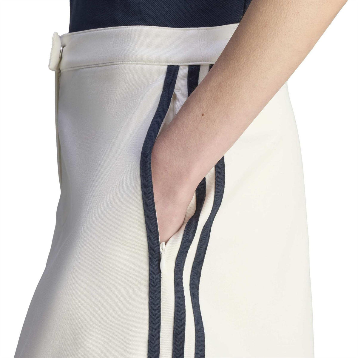 White - Side - Adidas Womens-Ladies Originals X Sporty & Rich 3 Stripes Skort