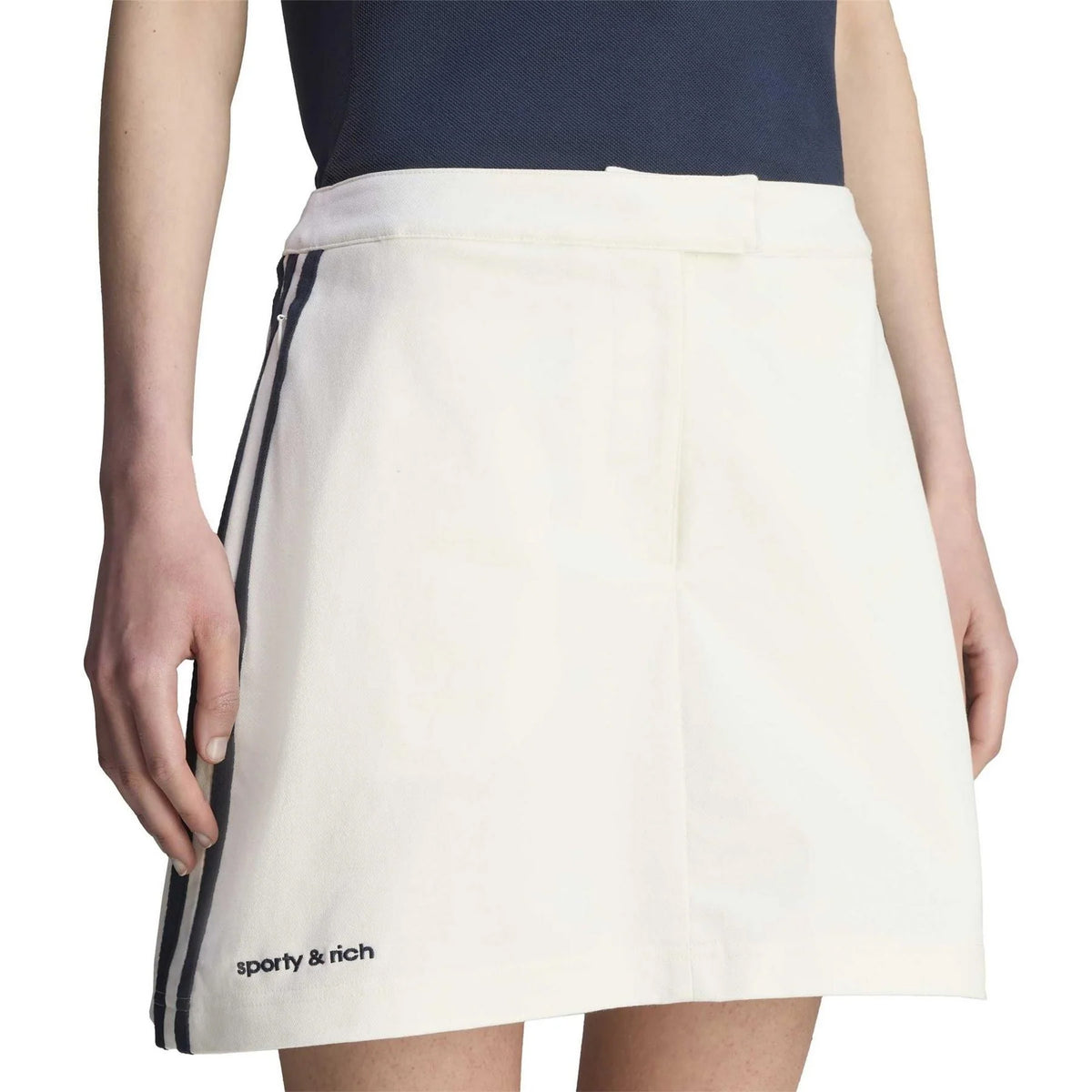 White - Lifestyle - Adidas Womens-Ladies Originals X Sporty & Rich 3 Stripes Skort