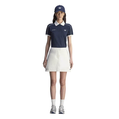 White - Pack Shot - Adidas Womens-Ladies Originals X Sporty & Rich 3 Stripes Skort