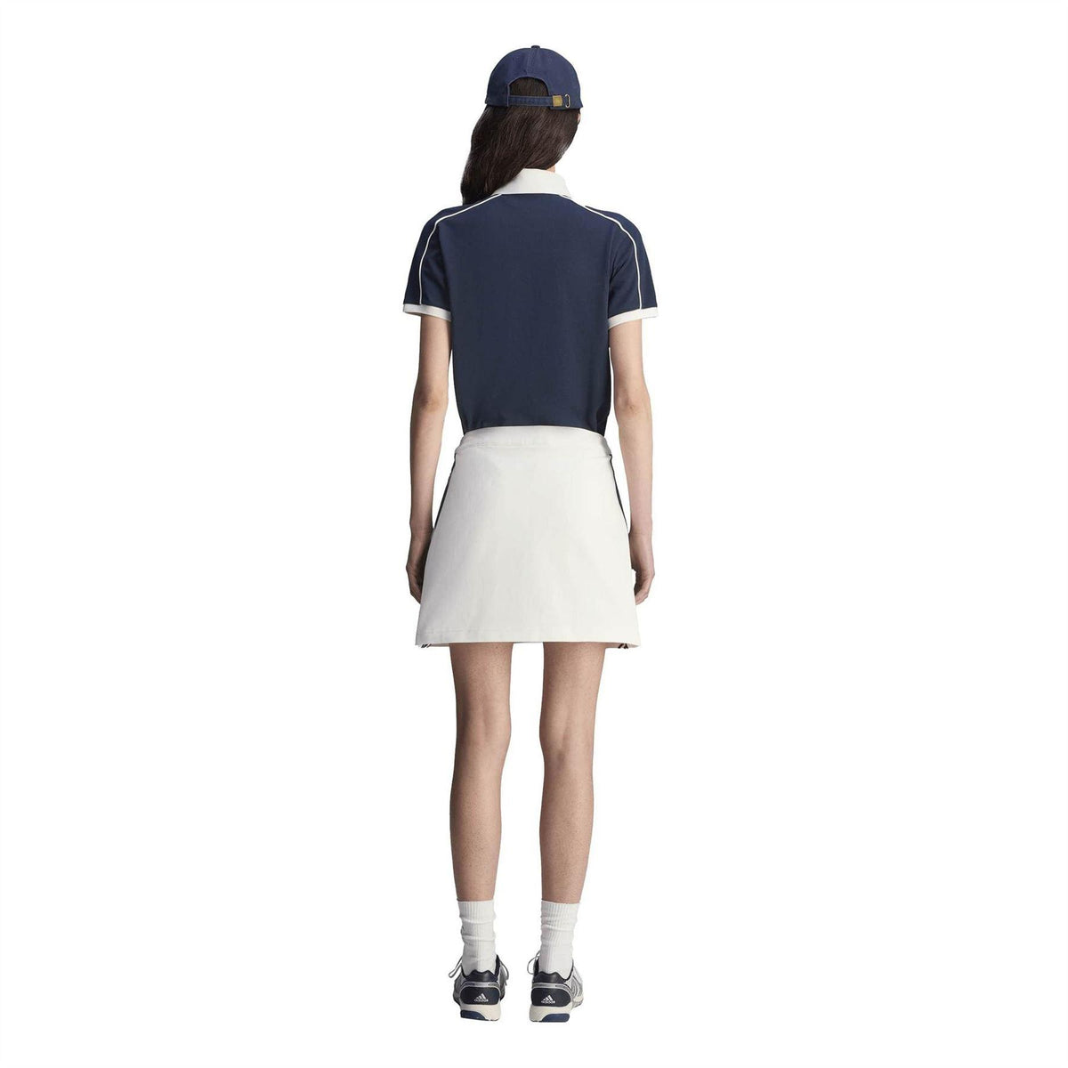 White - Close up - Adidas Womens-Ladies Originals X Sporty & Rich 3 Stripes Skort