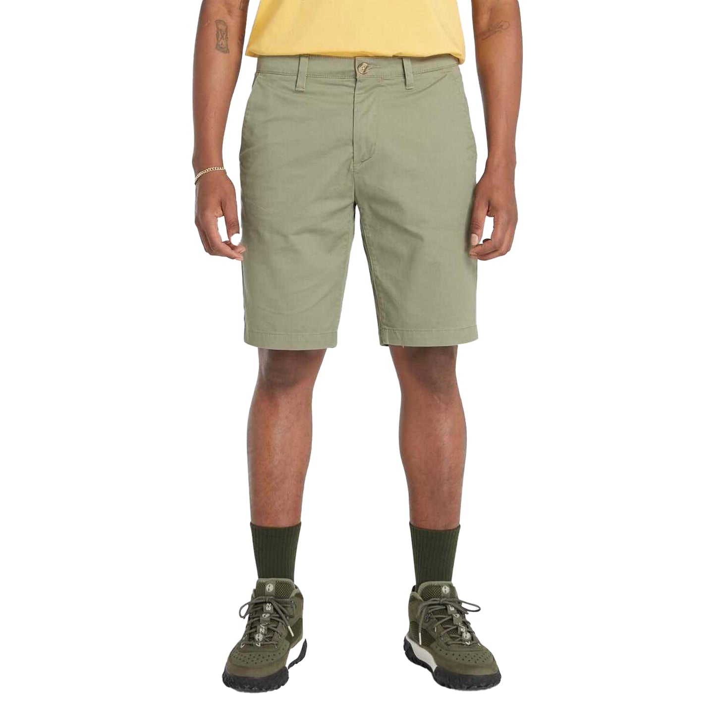 Green - Side - Timberland Mens Topsfield Twill Chino Shorts