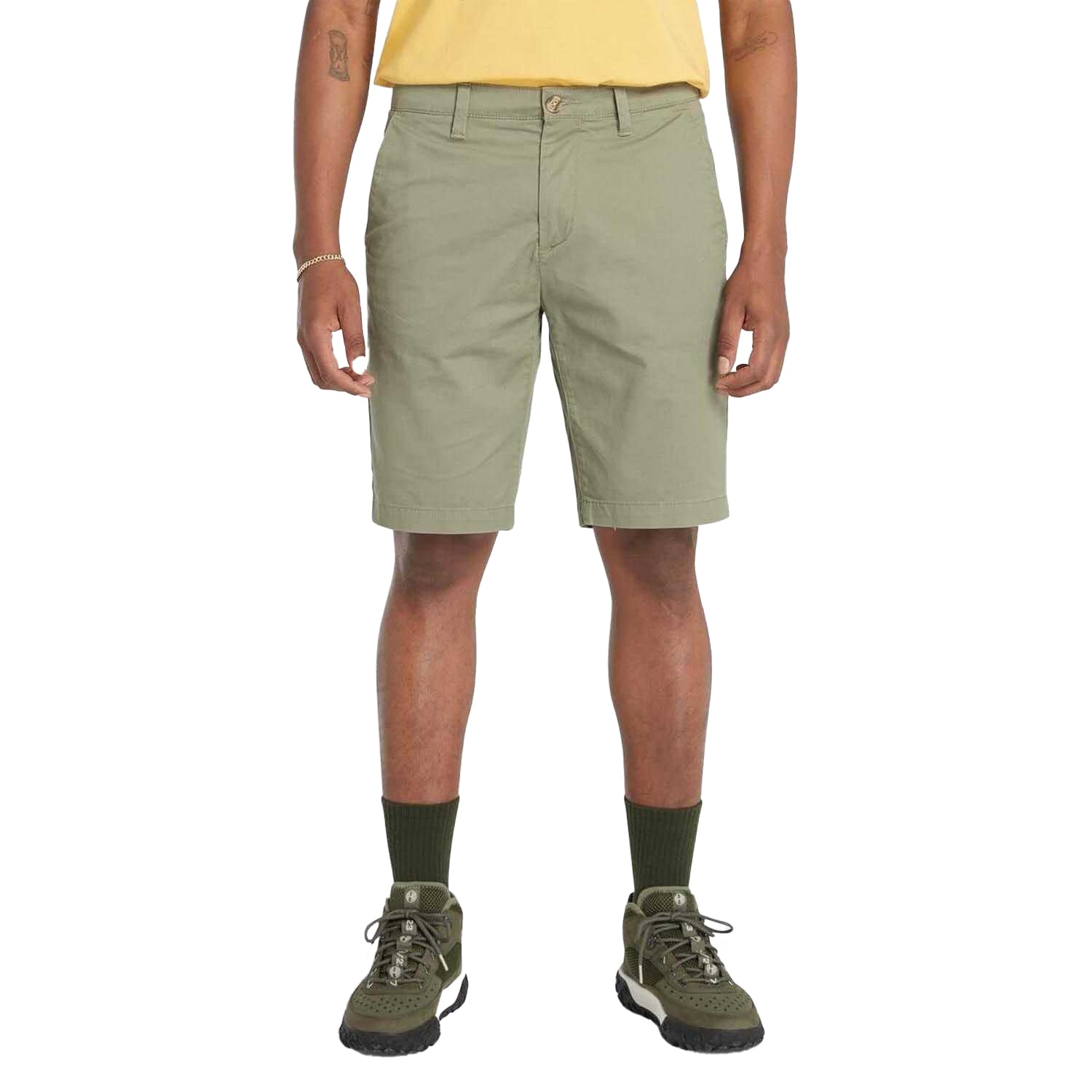 Green - Side - Timberland Mens Topsfield Twill Chino Shorts