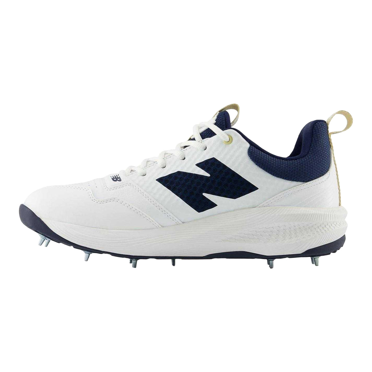 White-Blue - Back - New Balance Mens Fuelcell 4030v5 Cricket Shoes