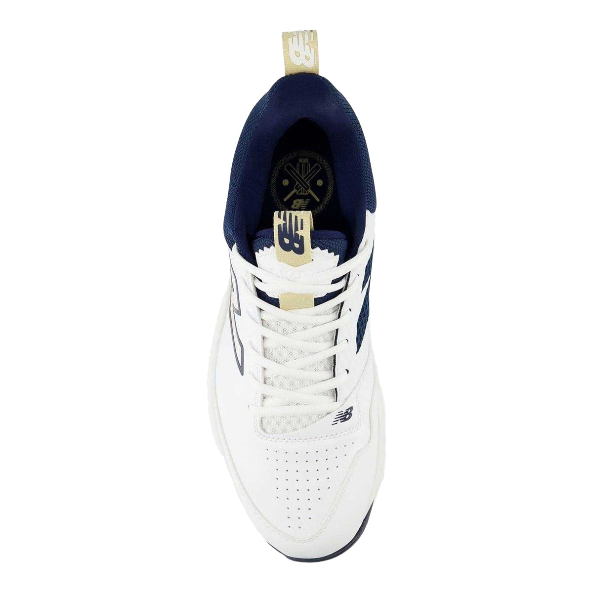 White-Blue - Side - New Balance Mens Fuelcell 4030v5 Cricket Shoes