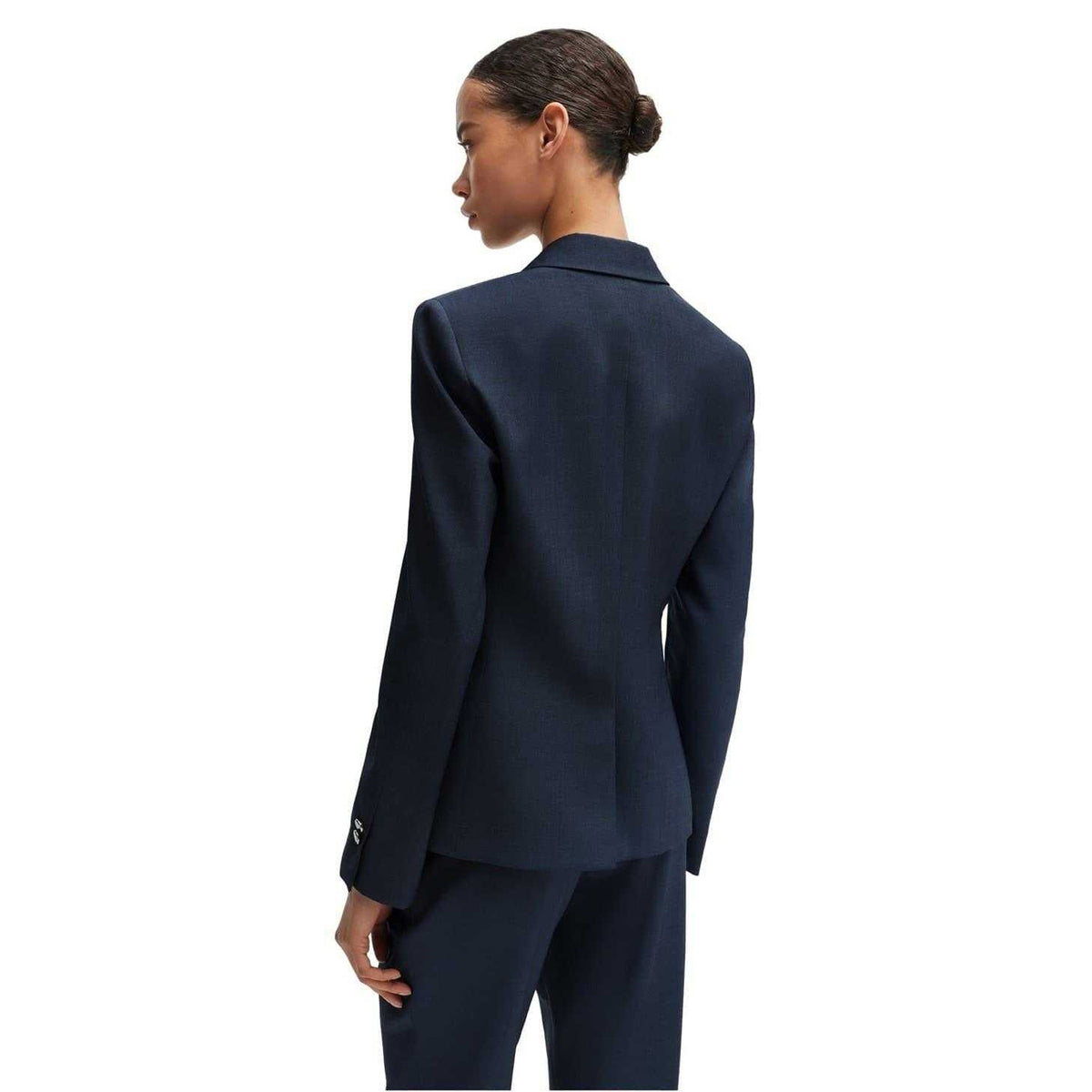 Blue - Back - Boss Womens-Ladies Patterned Regular Formal Blazer