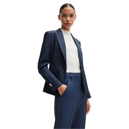 Blue - Lifestyle - Boss Womens-Ladies Patterned Regular Formal Blazer