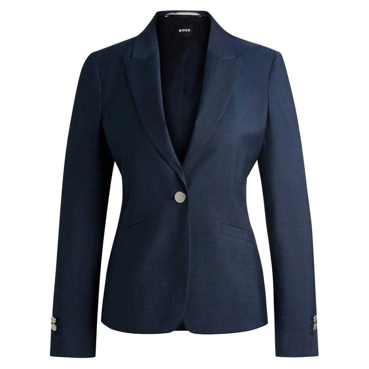 Blue - Front - Boss Womens-Ladies Patterned Regular Formal Blazer