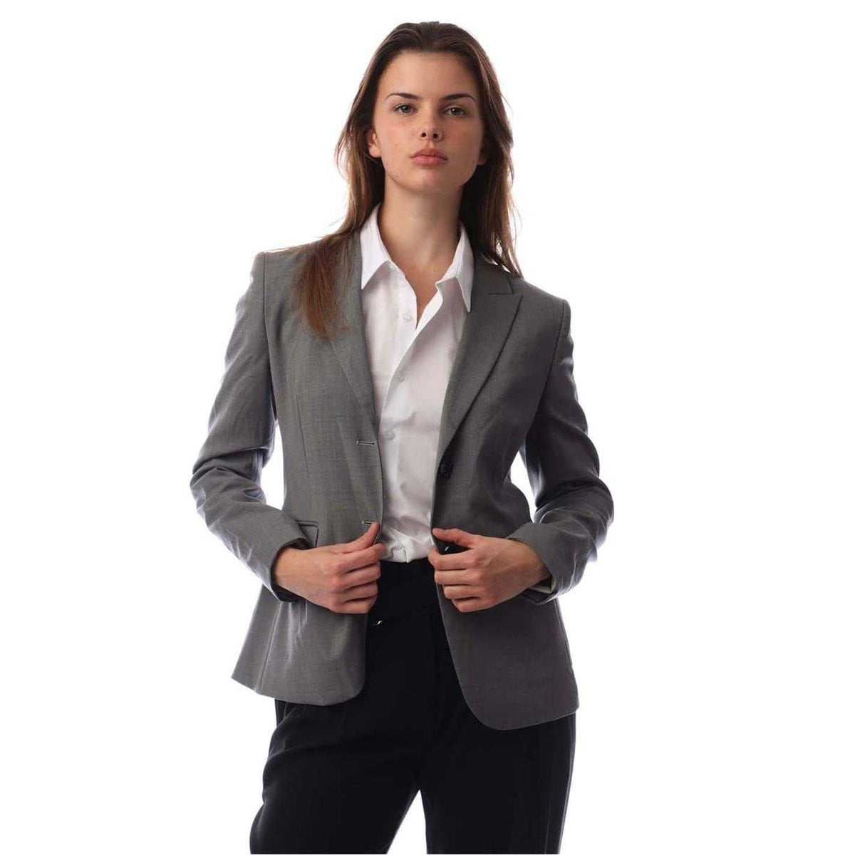 Silver - Front - Boss Womens-Ladies Plain Single-Breasted Blazer