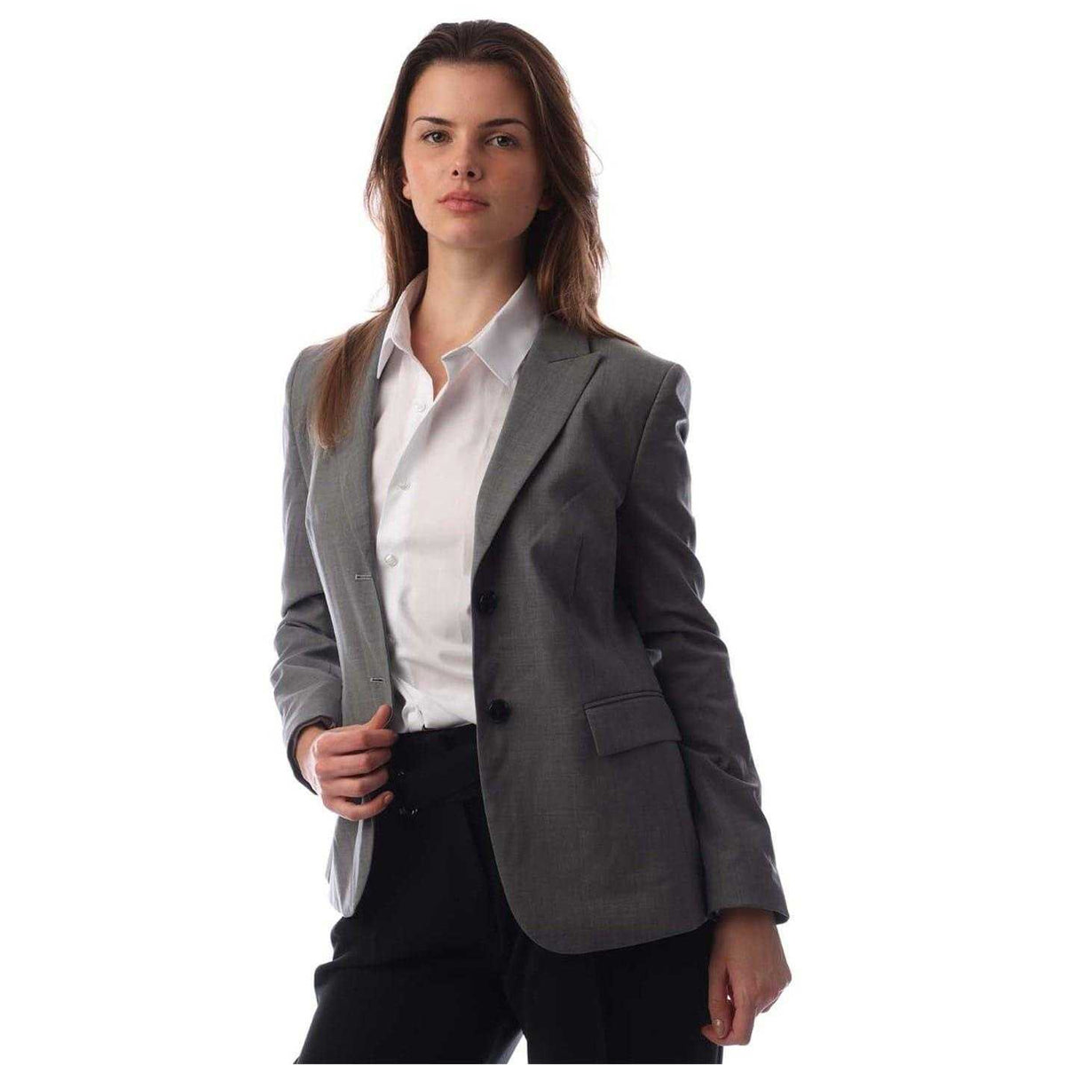 Silver - Side - Boss Womens-Ladies Plain Single-Breasted Blazer